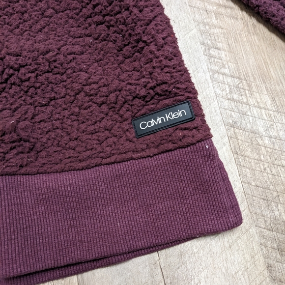Calvin Klein Plum Sherpa Sweatshirt - Picture 3 of 7